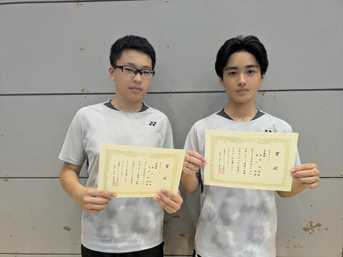 多摩市ダブルス大会入賞(中学バドミントン部)